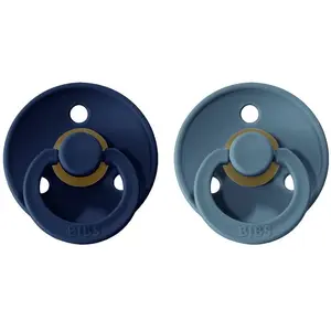 BIBS Sucette Colour Deep Space/Petrol latex 0-6 m, lot de 2