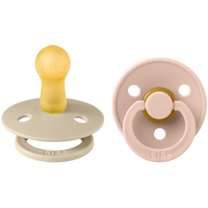 Comparateur de prix : BIBS Colour Natural Rubber Size 2: 6+ months tétine Vanilla / Blush 2 pcs