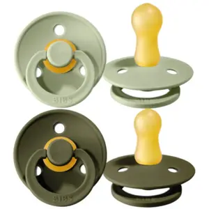 Comparateur de prix : Merkloos / Sans marque Lot de 2 sucettes en latex Colour Sage-Hunter green (6-18 mois)
