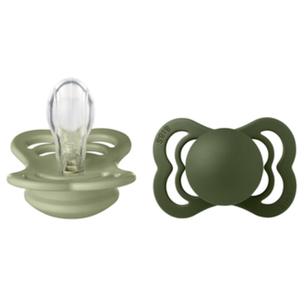 BIBS® BIBS Sucette Supreme Sage/Hunter Green silicone 0-6 m, lot de 2 pas cher