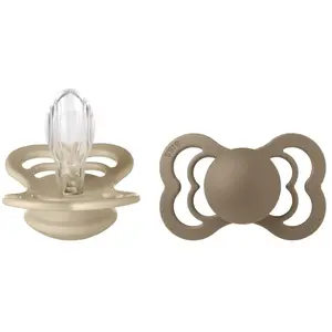 BIBS® BIBS Sucette Supreme Vanilla/Dark Oak silicone 6-36 m, lot de 2