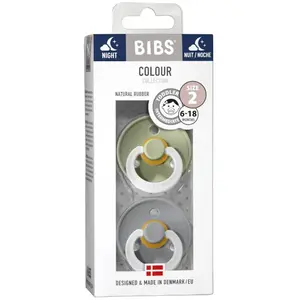 Comparateur de prix : Bibs® Bibs Couleur Tétines Nuit Sauge - Nuage 6 - 18 mois Taille 2