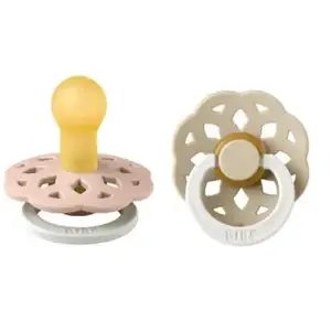 BIBS Sucette Boheme 0-6 m Blush & Vanilla Night Glow latex lot de 2