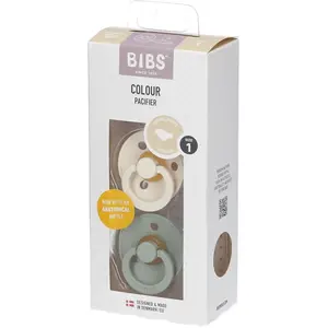 BIBS Colour Size 1: Anatomical 0-6 months tétine Ivory / Sage 2 pcs