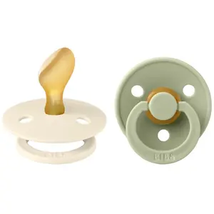 BIBS® Sucettes Colour Tétine anatomique Sage et Ivory 6-18 mois 2 pcs