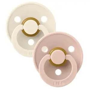 BIBS® Sucettes Colour Tétine anatomique Ivory et Blush 6-18 mois 2 pcs