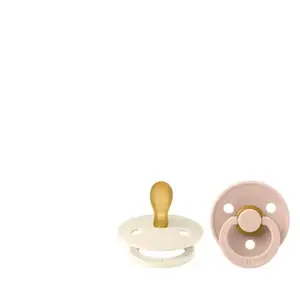 BIBS® Sucettes Colour tétine symétrique Ivory et Blush 0-6 mois 2 pcs