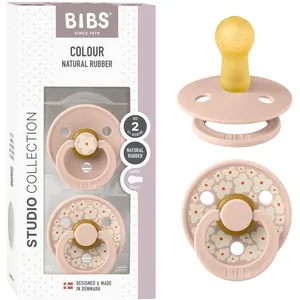 Comparateur de prix : Tétine BIBS Colour Studio. Lot de 2 sucettes. Sans bisphénol A, Téterelle ronde. Latex de caoutchouc naturel, Fabriqué au Danemark, Taille 2 (6-18 mois), Jasmine Blush