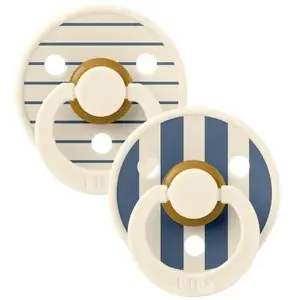 Comparateur de prix : BIBS Lot de 2 sucettes en latex Studio Colour Ivory-Blue (6-18 mois)