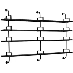 GUBI bibliothéque murale DEMON SHELF 4 étagères L 215 cm Matégot Collection (Frêne noir - Structure en frêne naturel et acier verni)