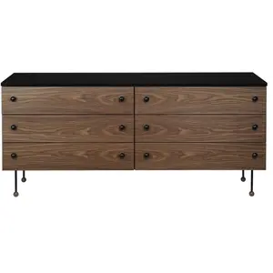Commode 6 tiroirs en noyer 62 Dresser - Gubi pas cher