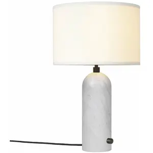 Space Copenhagen GUBI lampe de table GRAVITY SMALL (Blanc - Marbre et Tissu blanc)
