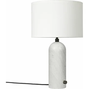 Lampe de table blanche base blanche marbre 65 cm Gravity - Gubi pas cher