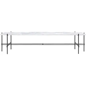 GUBI table basse structure noire TS CONSOLE 180 x 40 x H 40 cm (Blanc ... pas cher