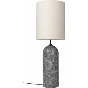 Lampe beige base grise en marbre XL Gravity - Gubi pas cher