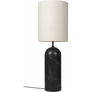 Lampe beige base noir en marbre XL Gravity - Gubi pas cher