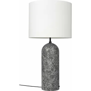 Lampe basse blanche base grise en marbre XL Gravity - Gubi pas cher