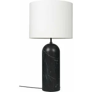 Lampe basse blanche base noire en marbre XL Gravity - Gubi pas cher