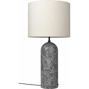 Lampe basse crème base grise en marbre XL Gravity - Gubi pas cher