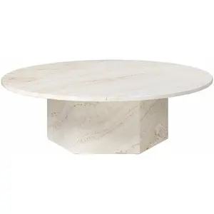 Table basse ronde en pierre blanche 110 cm Epic - Gubi