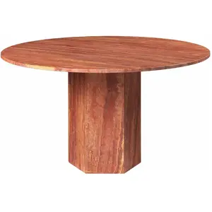 Table à manger ronde en marbre rouge Epic - Gubi