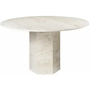 Table à manger ronde en pierre blanche Epic - Gubi