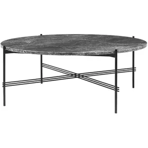 GUBI table basse ronde structure noire TS Ø 105 x 40 cm (Gris Emperado...