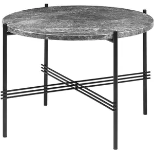 GUBI table basse ronde structure noire TS Ø 55 x 41 cm (Gris Emperador...