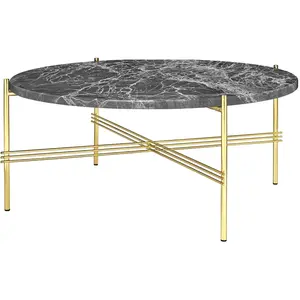 GUBI table basse ronde structure laiton TS Ø 80 x 35 cm (Gris Emperado...