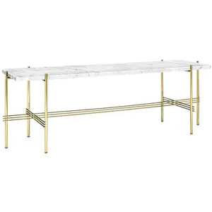 GUBI table basse structure laiton TS CONSOLE 120 x 30 x H 40 cm (Blanc...