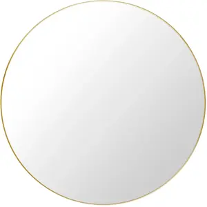 Grand miroir rond en laiton 110 cm - Gubi