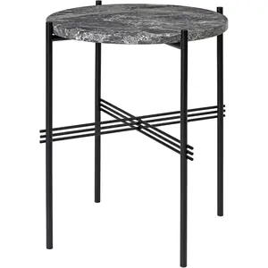 GUBI table basse ronde structure noire TS Ø 40 x 51 cm (Gris Emperador...