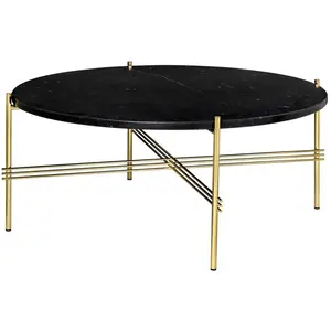 Table basse en laiton et marbre noir 80 cm TS - Gubi