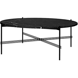 GUBI table basse ronde structure noire TS Ø 105 x 40 cm (Noir Marquina... pas cher