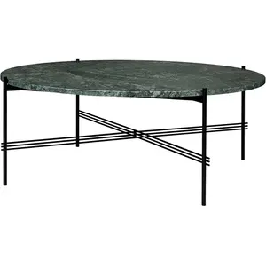 GUBI table basse ronde structure noire TS Ø 105 x 40 cm (Vert Guatemal...