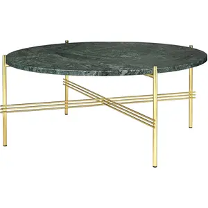 GUBI table basse ronde structure laiton TS Ø 80 x 35 cm (Vert Guatemal... pas cher