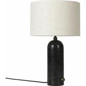 Lampe de table beige base noire marbre 49 cm Gravity - Gubi pas cher
