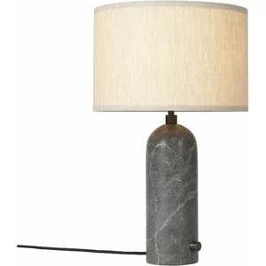 Lampe de table beige base grise marbre 49 cm Gravity - Gubi pas cher