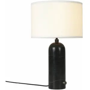 GUBI lampe de table GRAVITY SMALL (Noir - Marbre et Tissu blanc) pas cher