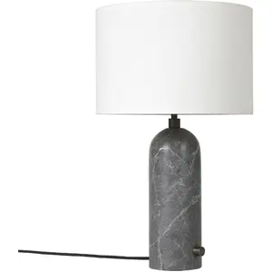 GUBI lampe de table GRAVITY SMALL (Gris - Marbre et Tissu blanc) pas cher
