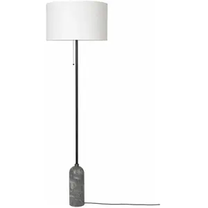 GUBI lampadaire GRAVITY (Gris - Marbre et Tissu blanc)