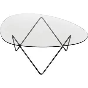 Comparateur de prix : Gubi Table Basse Pedrera (Noir - Plateau En Verre Et Base En Métal)