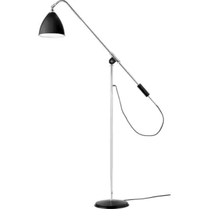 Lampadaire en métal chromé et noir Bestlite BL4 - Gubi