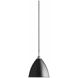 Suspension noire base argenté en laiton 21 cm BL9 - Gubi pas cher