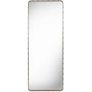 Miroir rectangulaire en cuir marron à suspendre 70x180 cm Adnet - Gubi