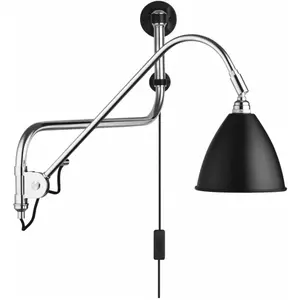 Lampe murale noire base argenté en laiton BL10 - Gubi