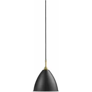 Suspension noire base dorée en laiton 21 cm BL9 - Gubi pas cher
