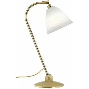 Lampe de table en laiton blanche base dorée 48 cm BL2 - Gubi pas cher
