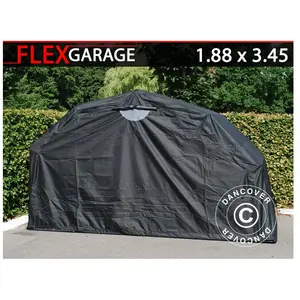 DANCOVER Garage pliant (Moto), 1,88x3,45x1,9m, Noir pas cher