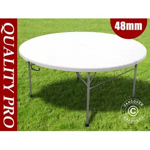 DANCOVER Table pliante ronde pro Ø183cm, Gris clair (1 pcs) pas cher